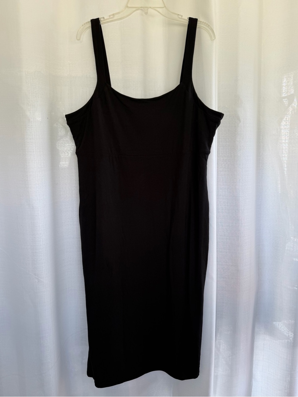 Good American Black Square Neck Bodycon Midi Dress Size 7 NWT US Size 3X/4X